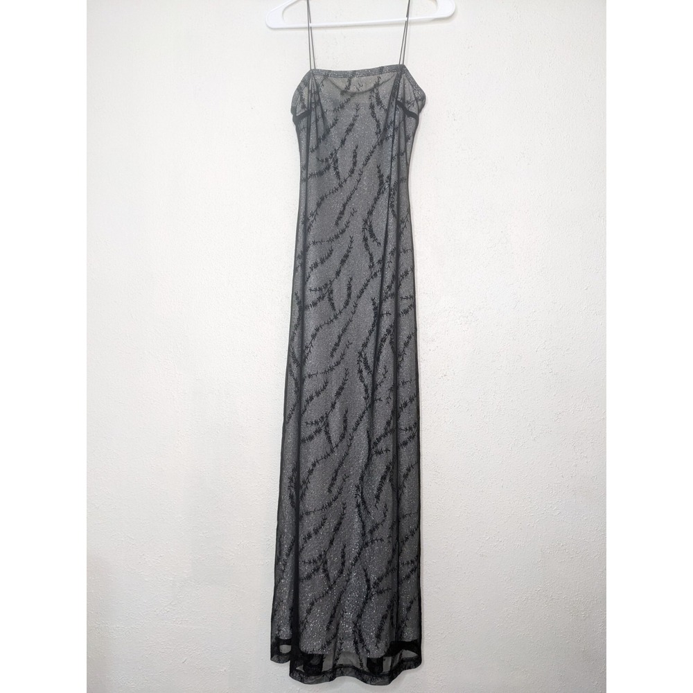 Vintage Rampage Maxi Dress Mesh Overlay Size M Y2K‎ 90s Fairy Goth Whimsigoth